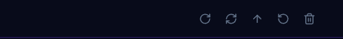 Top bar actions — restart, reinstall, update, backup, delete